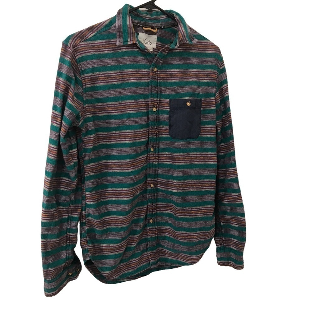 Koto mens southwestern aztec native print long sleeve button down shirt XS